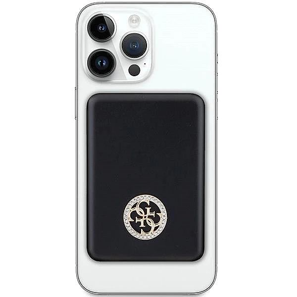 Powerbank indukcyjny Guess MagSafe 4G Strassed Metal Logo 5W 3000mAh -