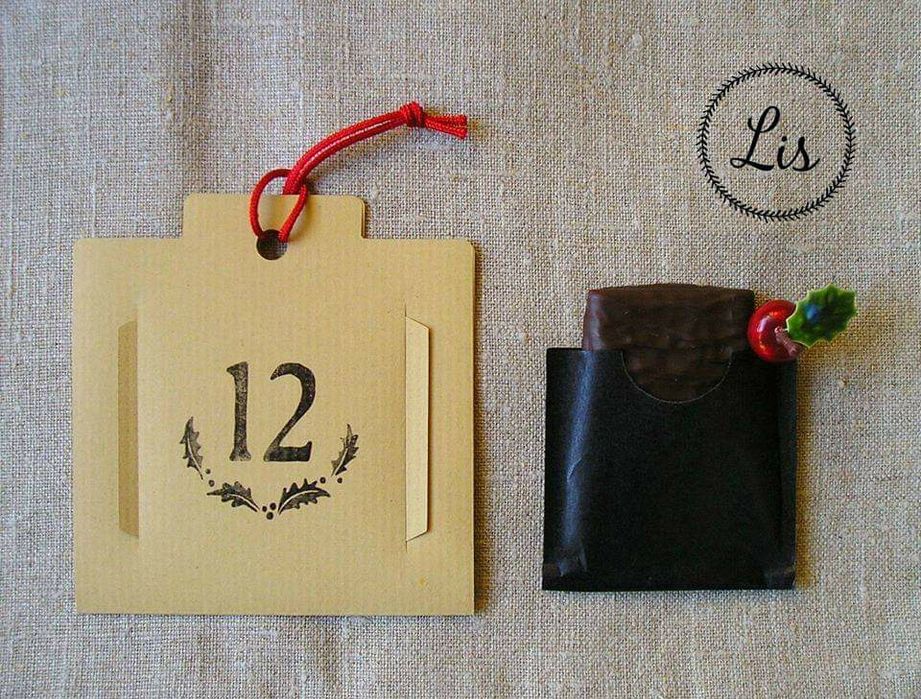 Calendário do Advento, 24 bolsas de papel,cada bolsa inclui 1 mensagem