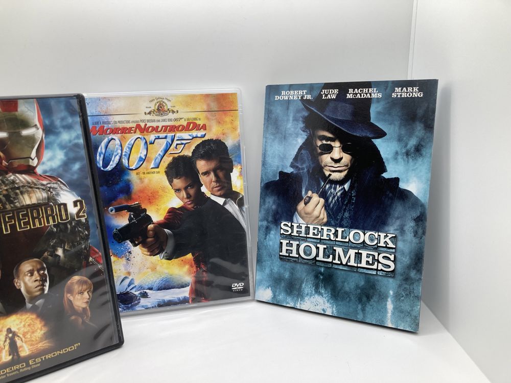 Dvds Homem de Ferro 1,2; 007 Morre noutro dia; Sherlock Holmes