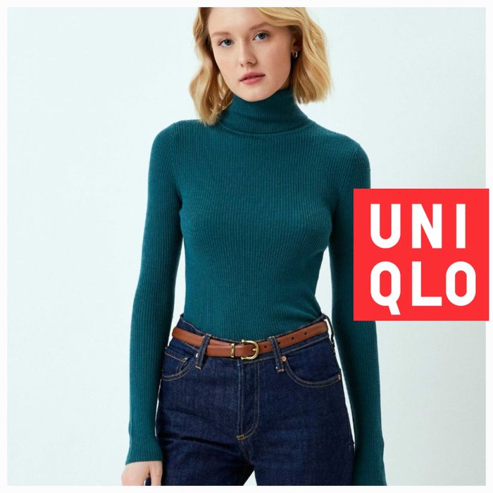 Гольф Uniqlo р.XL шерсть мериноса  Merino Jumper, водолазка.