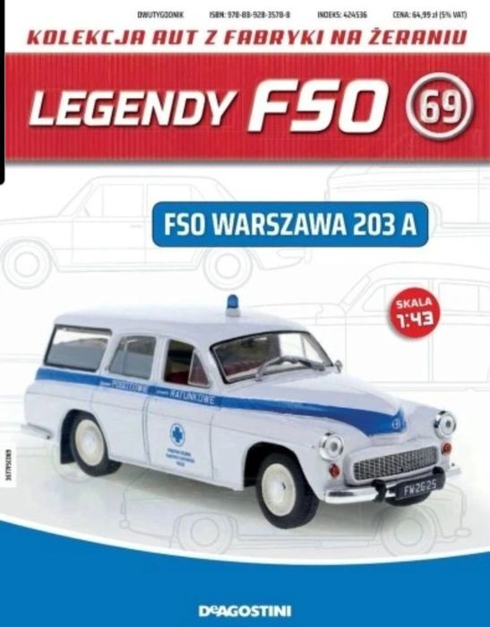 Warszawa 203A 223A Ambulans Legendy FSO nr 69 DeAgostini