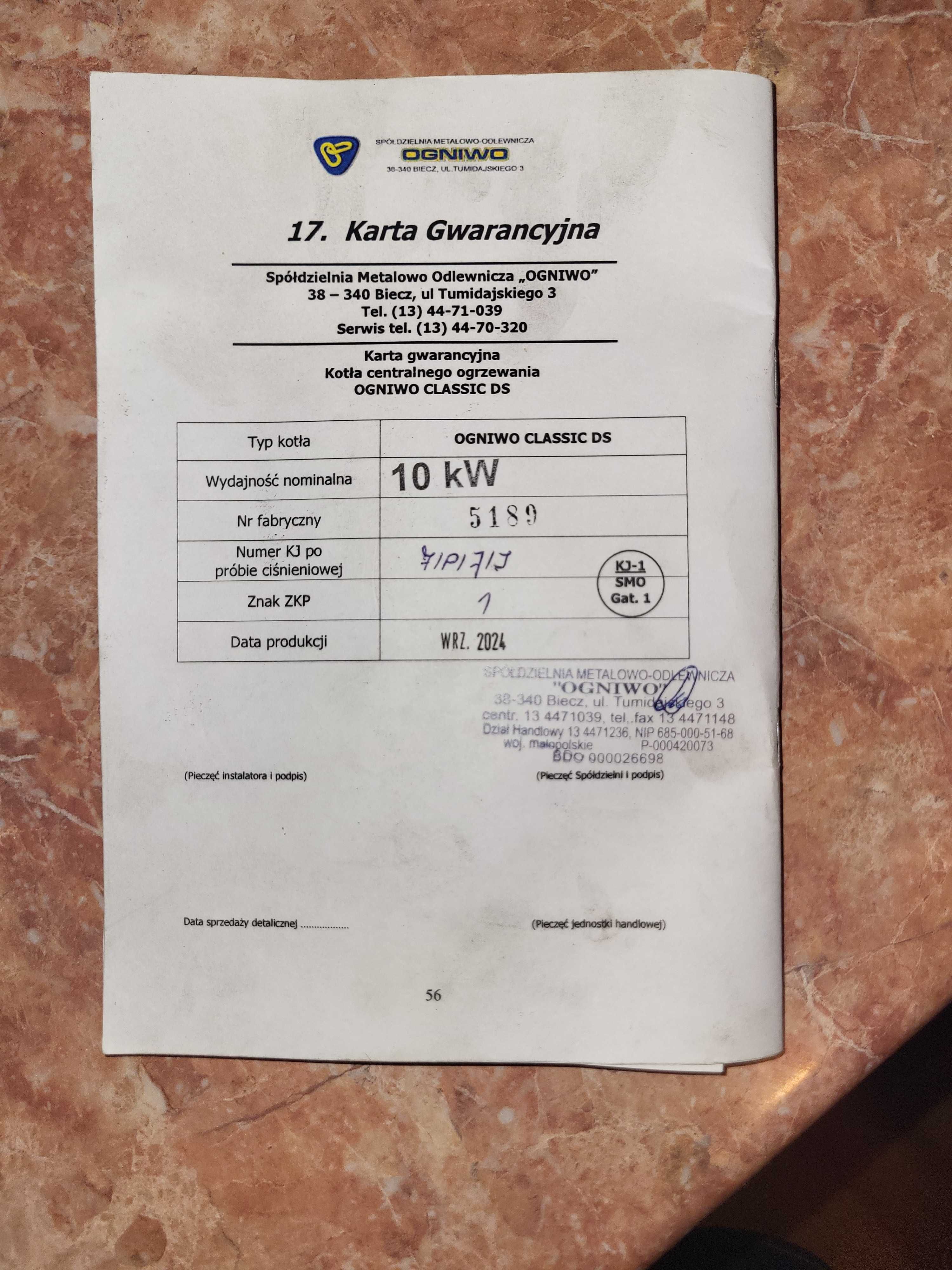 Piec Ogniwo Classic DS 10 Po jednym sezonie grzewczym