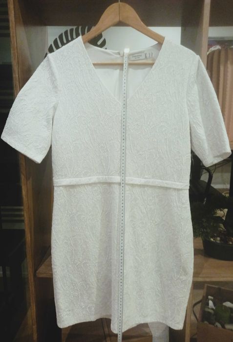 Vestido clássico branco opaco Cortefiel