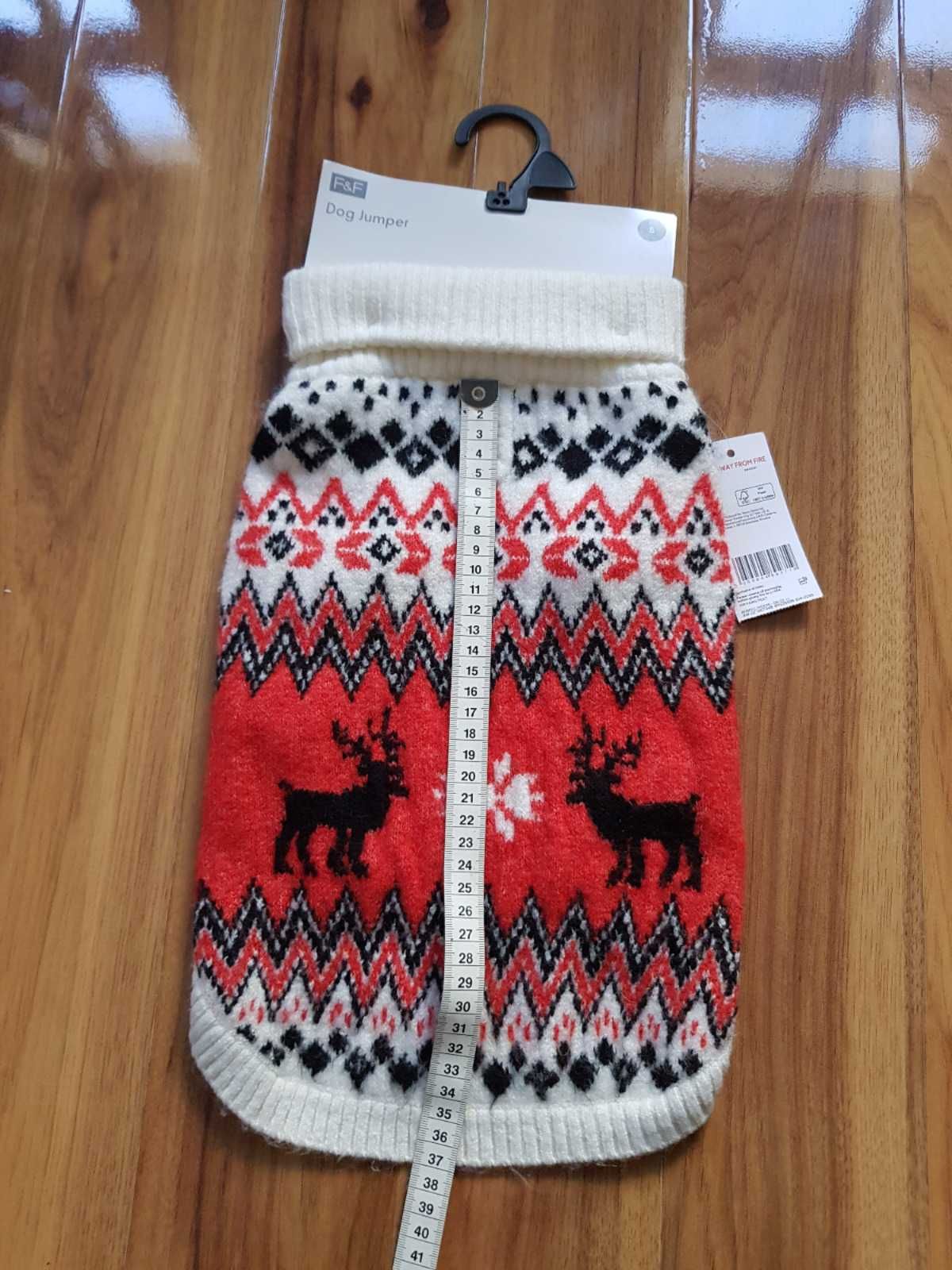 Sweter świąteczny w renifery dla psa F&F S nowy z metką sweterek