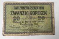 banknot 20 kopiejek 1916 Poznań