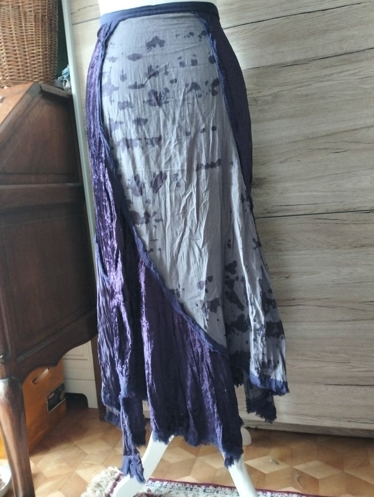 Patchworkowa spódnica - vintage; River Island; rozmiar XXL