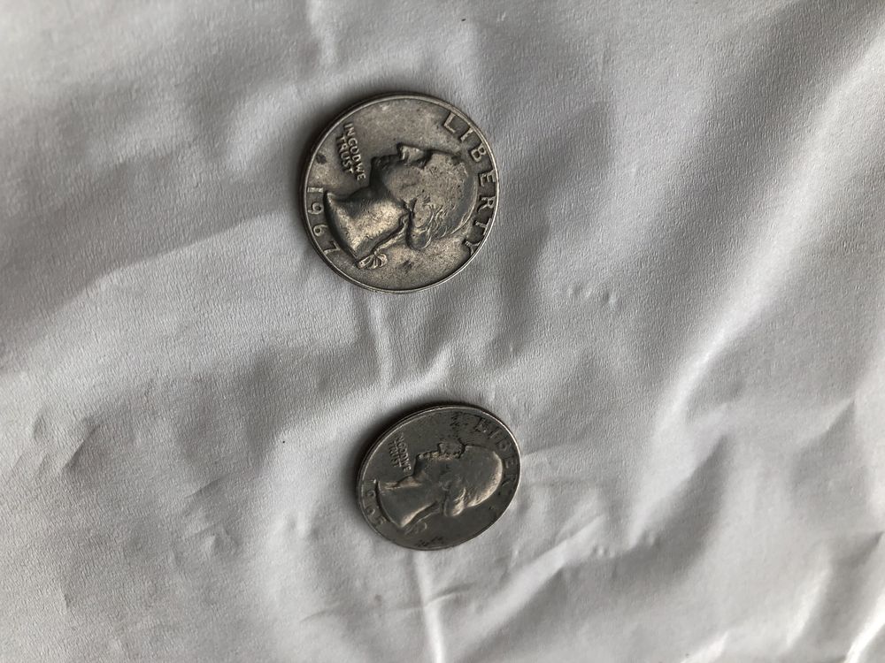 liberty quarter dollar 1965 и 1967 перевёртыши