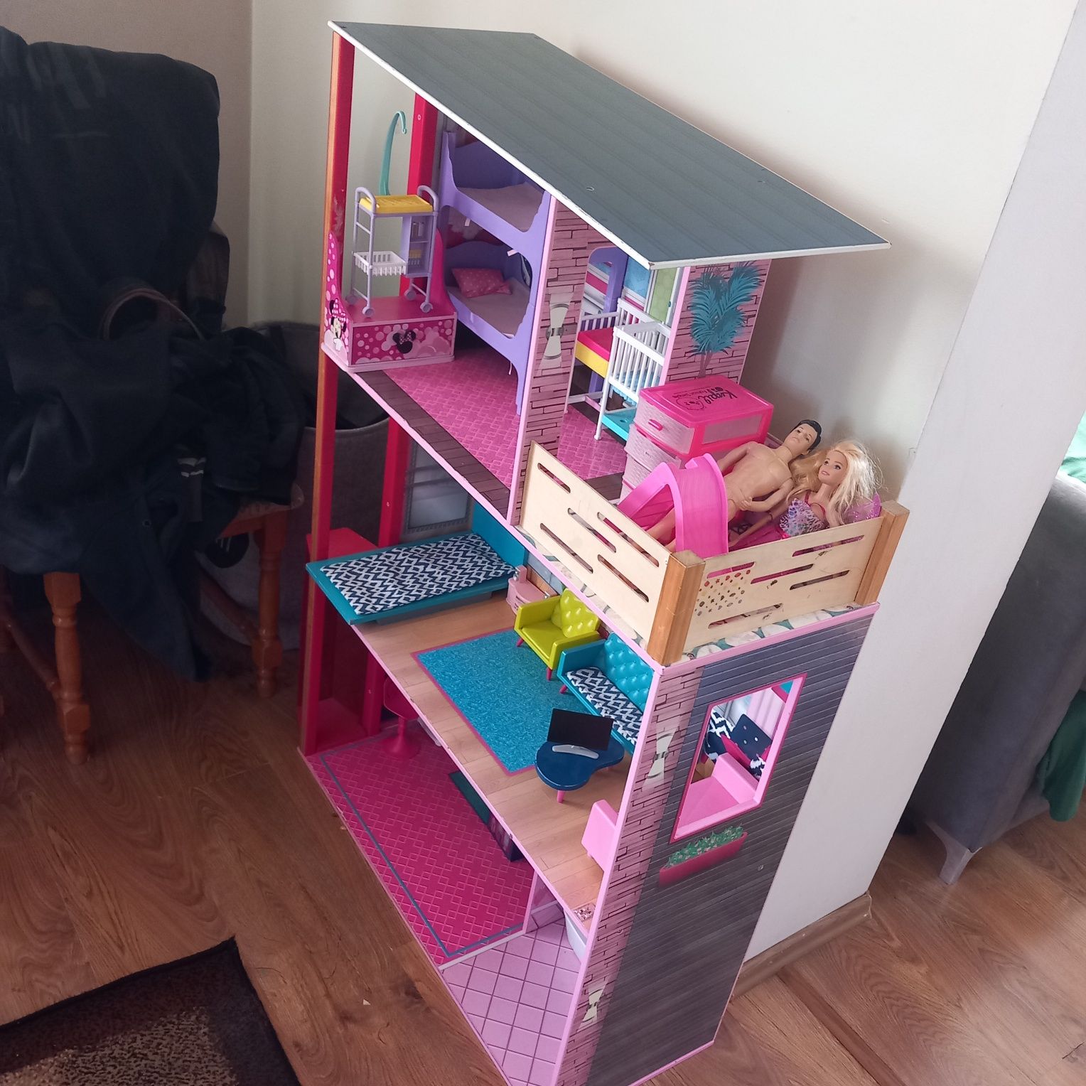 Duży domek dla lalek barbie 120 cm