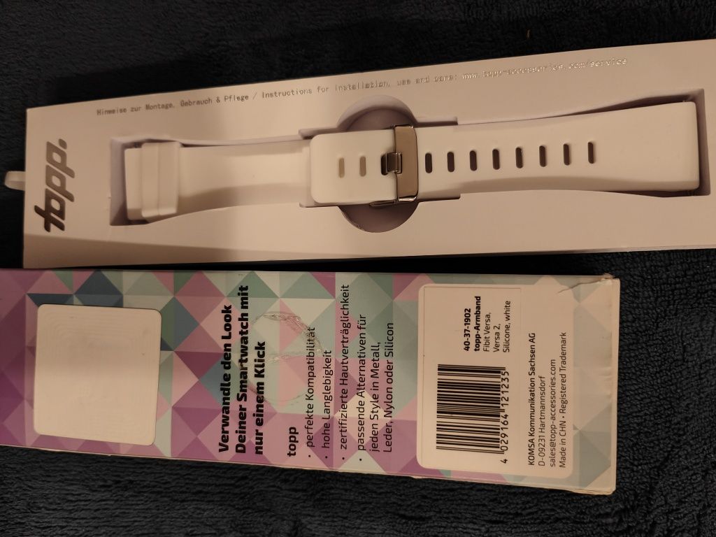 Silikonowy pasek do Fitbit Versa lub Versa 2, kolor white