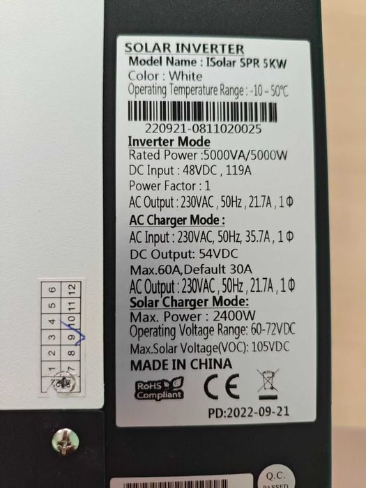 Гібридний інвертор Easun ISolar SPR 5.0 кВт