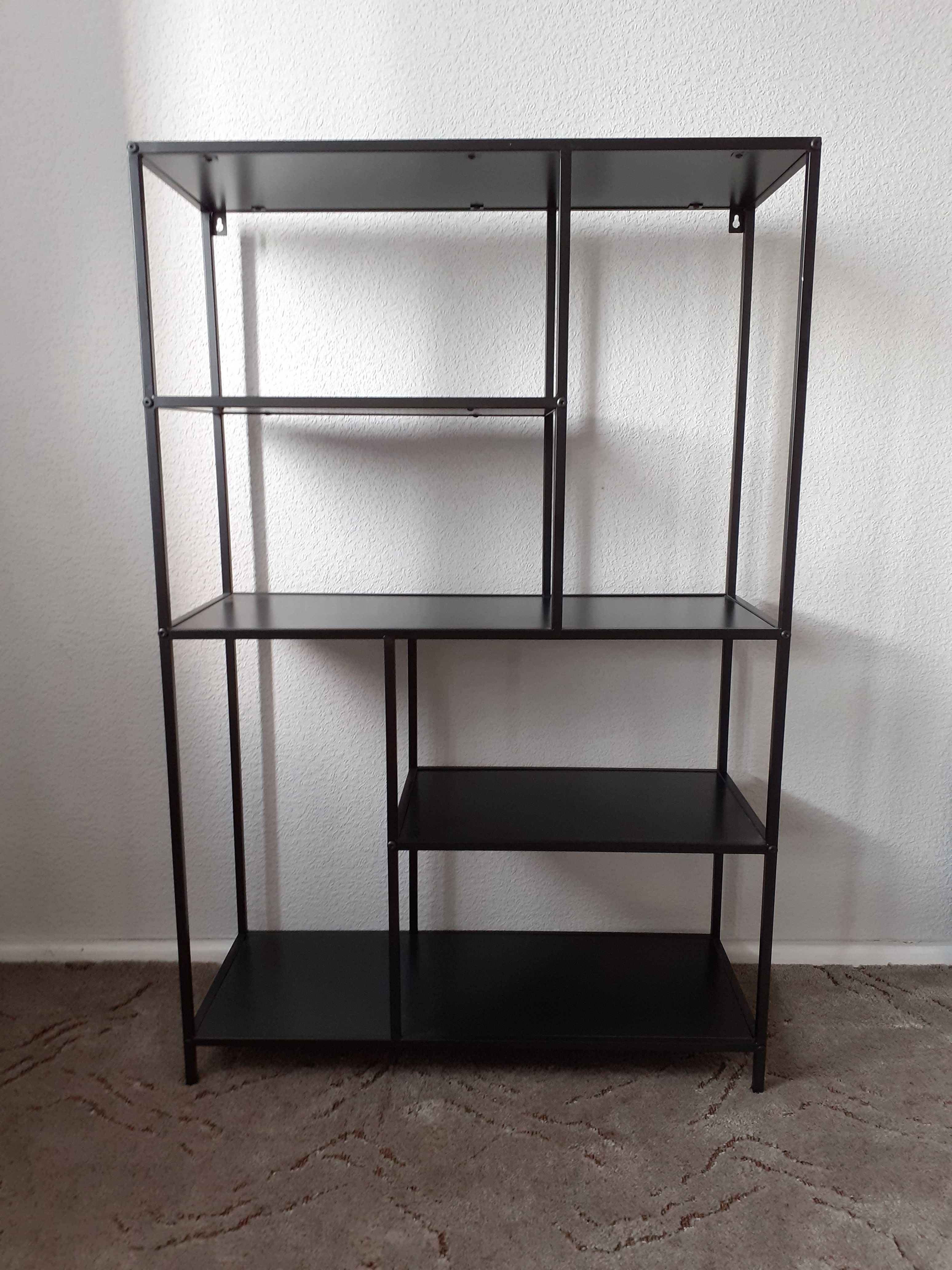 Czarny metalowy regał loft 76x116x30 cm