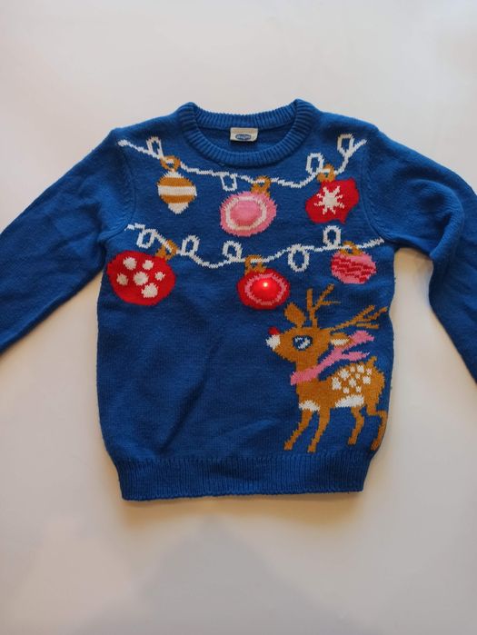 Sweter świąteczny świecący dla chłopca 122/128