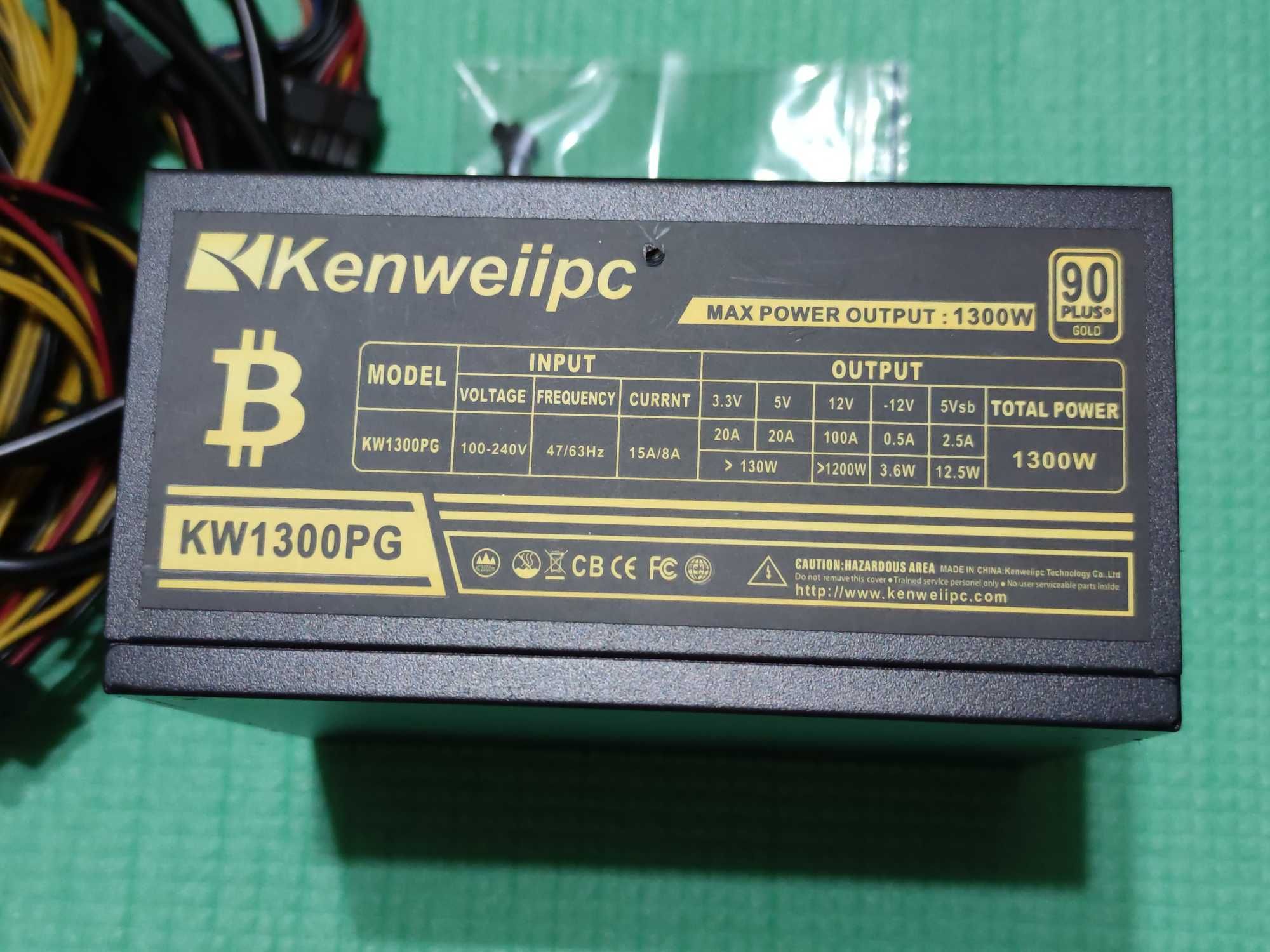Блок питания 1300W Kenweiipc 80+ Gold Bulk KW-1300PG