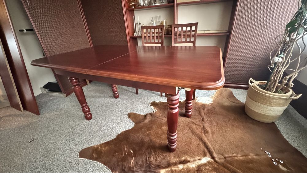 Stół drewniany rozkładany / kolor Mahoń / 160x90 (220x90)