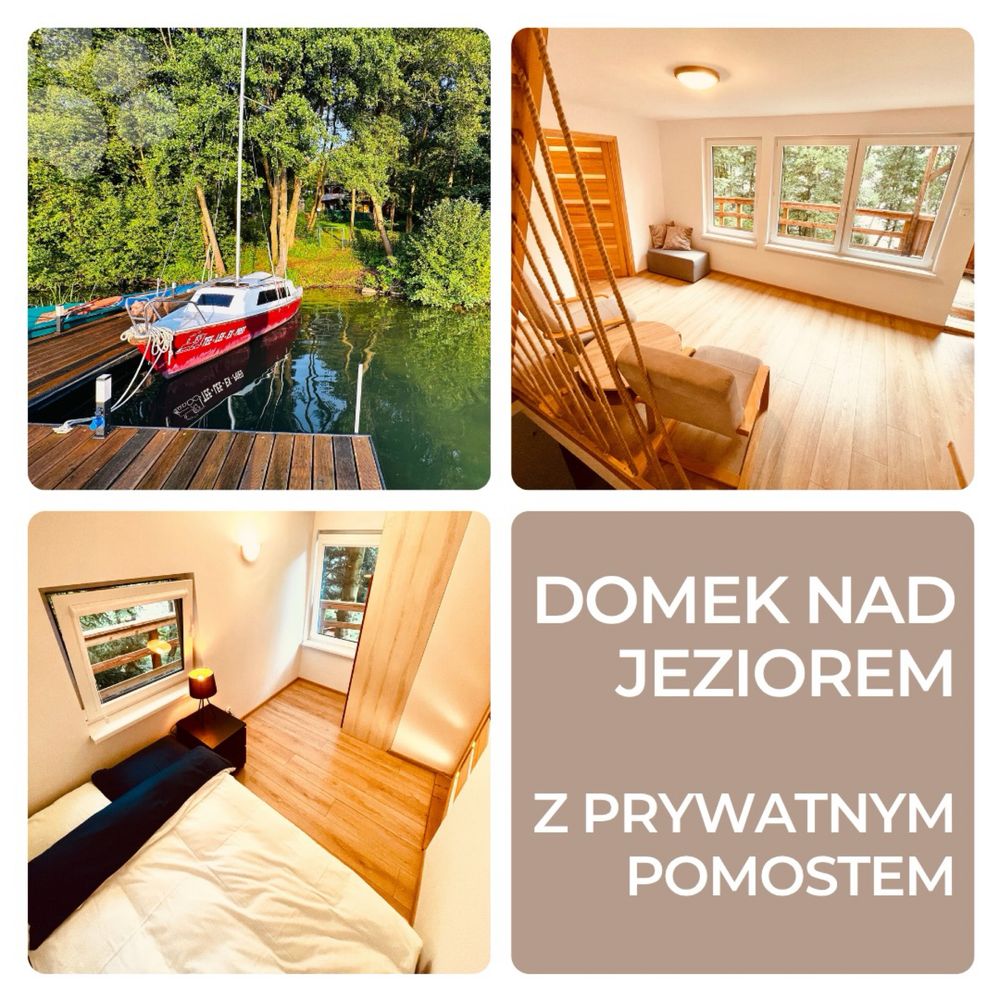 Wolny na 14-17.08! Dom z linią brzegową i prywatnym pomostem k. Kartuz
