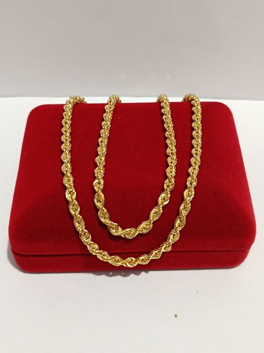 Złoty łańcuszek splot Kordel dł.55cm, złoto próby 585