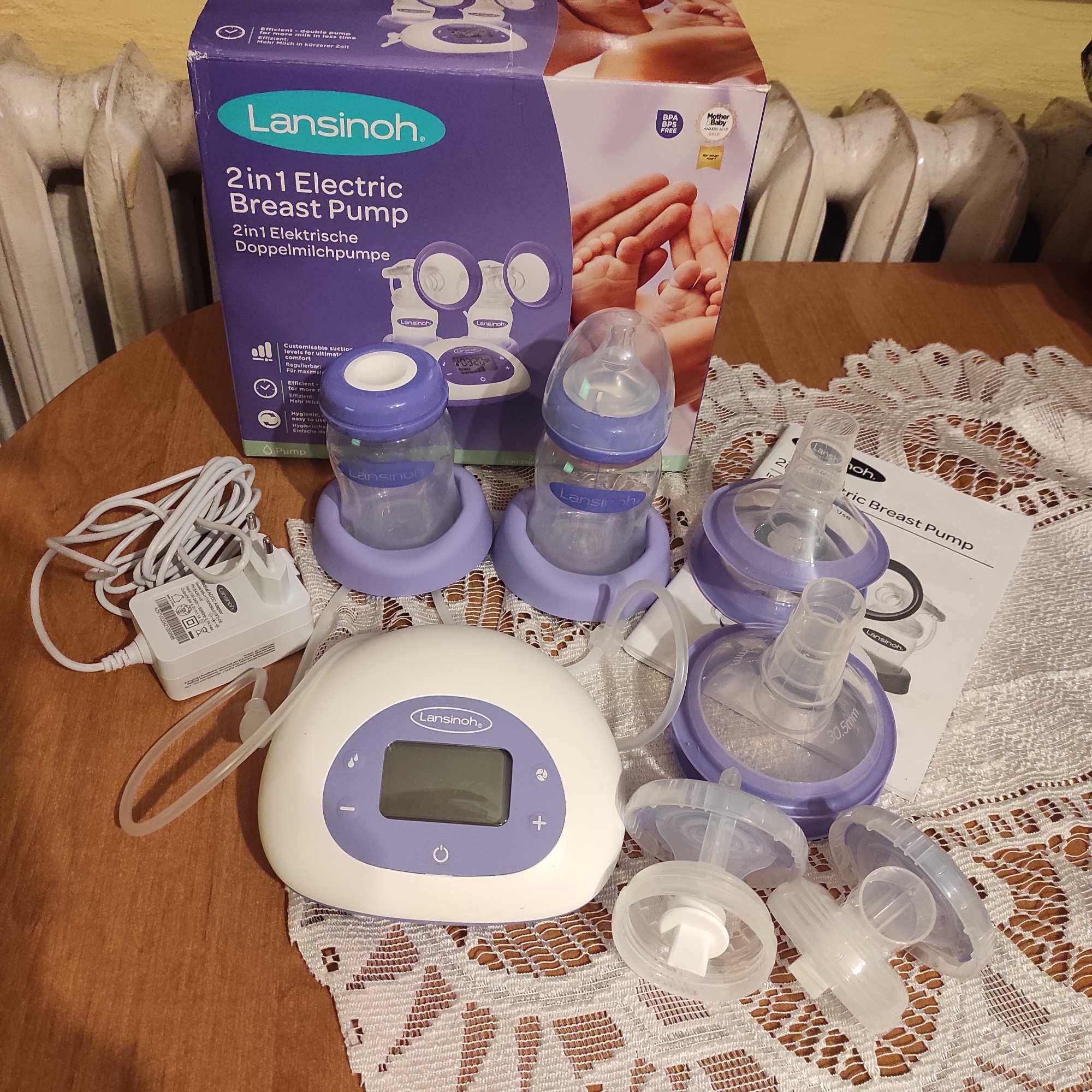 Laktator elektryczny lansinoh podwójny stan idealny jak nowy