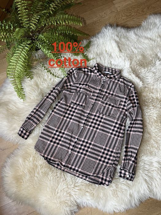 Bawełniana koszula, w kratę, gruba bawełna, rozmiar 164