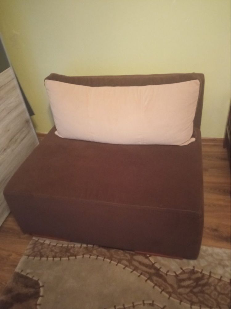 Kanapa sofa do spania kufer na pościel brazowa tapczan łóżko