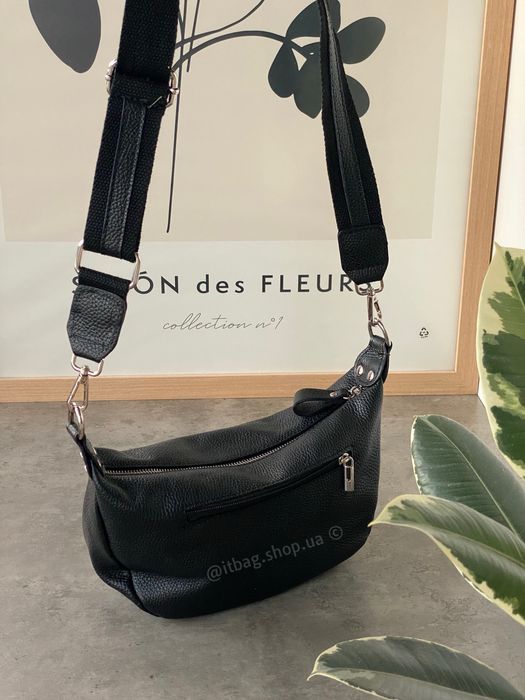 Шкіряна сумка кросбоді бананка італійська. Кожаная кроссбоди Италия