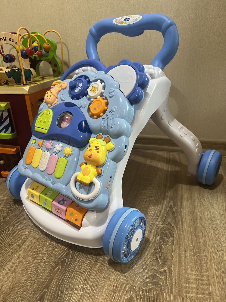 Музыкальная горка каталка ходунки 3 в 1, стол пианино Baby walker