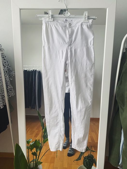 Białe rurki M 38 białe spodnie skinny