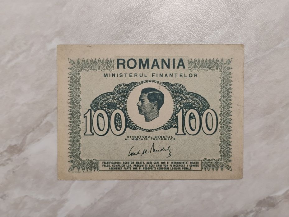 Banknot Rumunia - 100 lei z 1945 r.