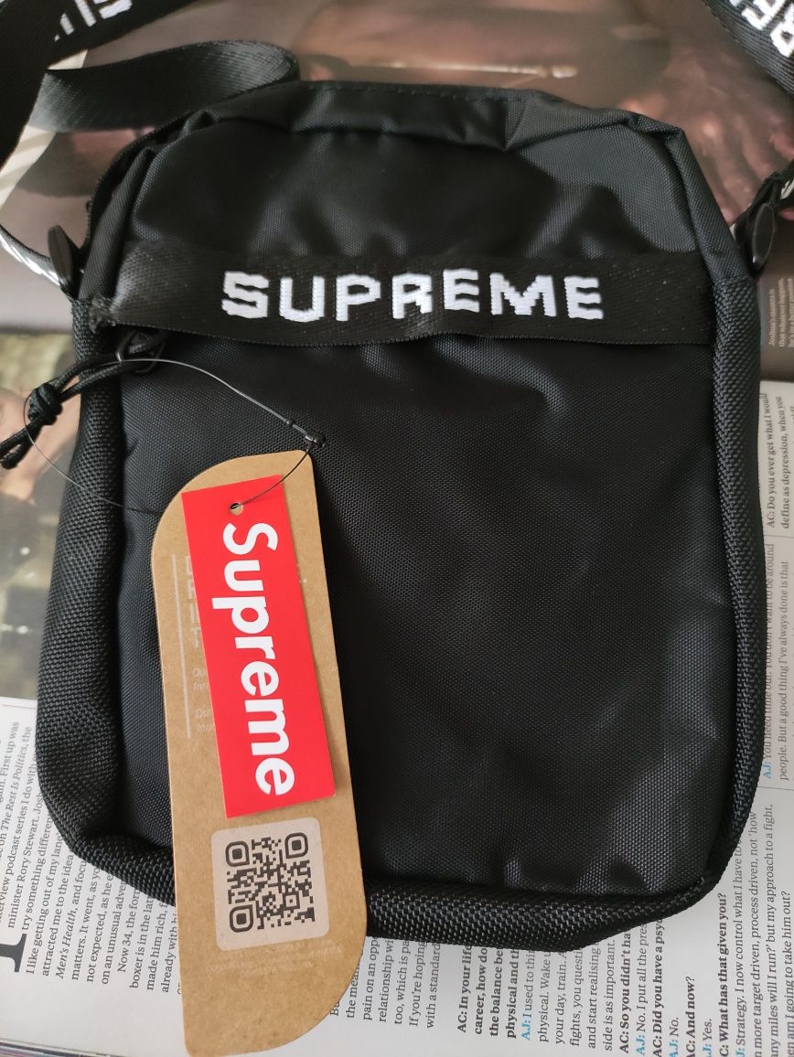 Supreme FW2022 shoulder bag, nerka, na ramię, drip streetwear all blac