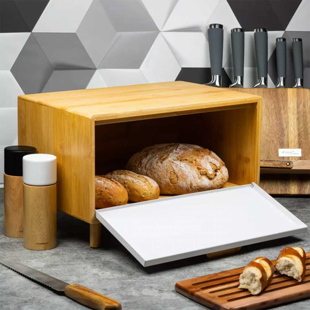 Chlebak bambusowy na pieczywo klausberg pojemnik kuchenny