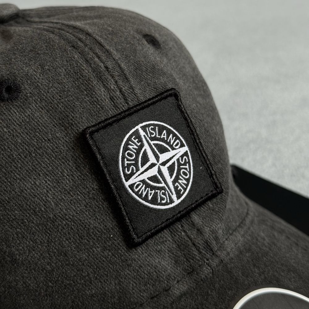 Кепка Stone Island Графитовая Стон Айленд Вареная Кепка