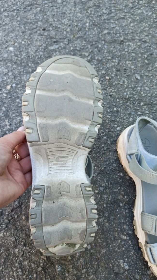 Жіночі сандалії skechers/ оригінальні сандалії сірого кольору