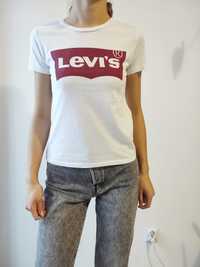 Koszulka bluzka damska biała t-shirt Levi's z krótkim rękawem