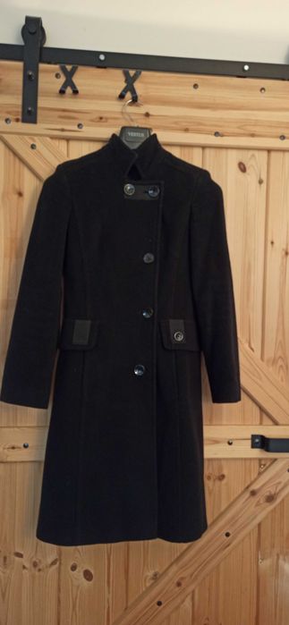 Długi klasyczny damski płaszcz wełna i kaszmir 38 40