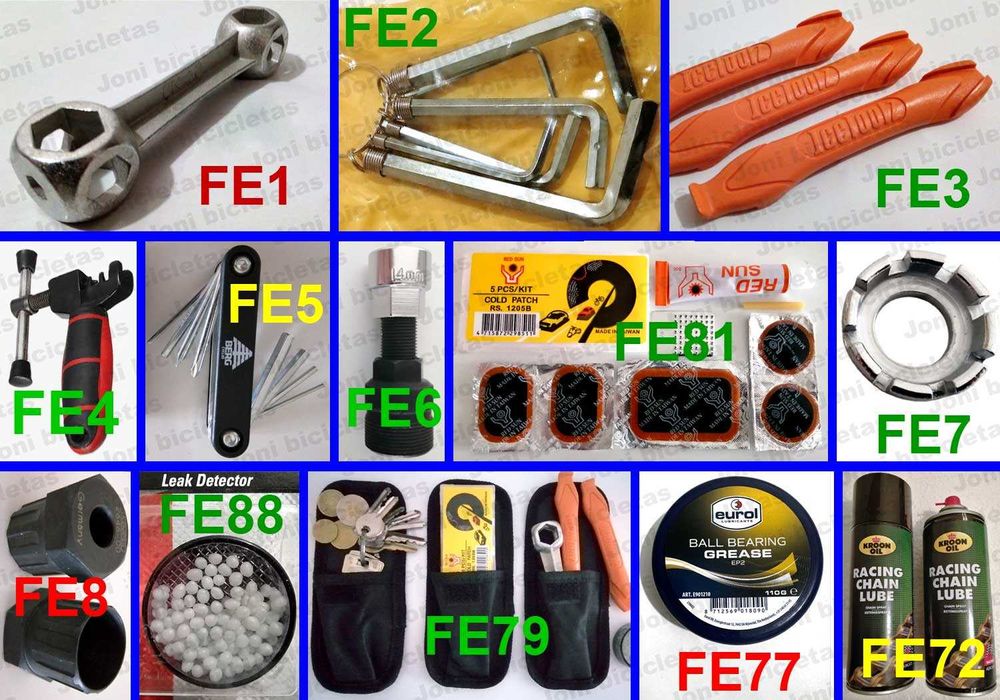 Ferramentas p/ bicicleta pasteleira, clássica, MTB, BMX