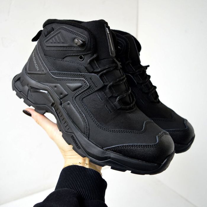 Salomon Gtx Black чорні термо кросівки чоловічі зимові саломон кроссов