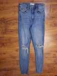 Spodnie jeansowe z dziurami i rozdarciami wysoki stan Zara 34 XS