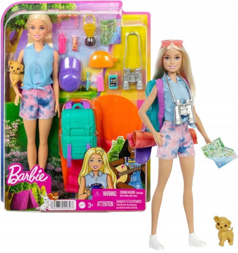 Lalka Barbie Malibu na kempingu + akcesoria 3+
