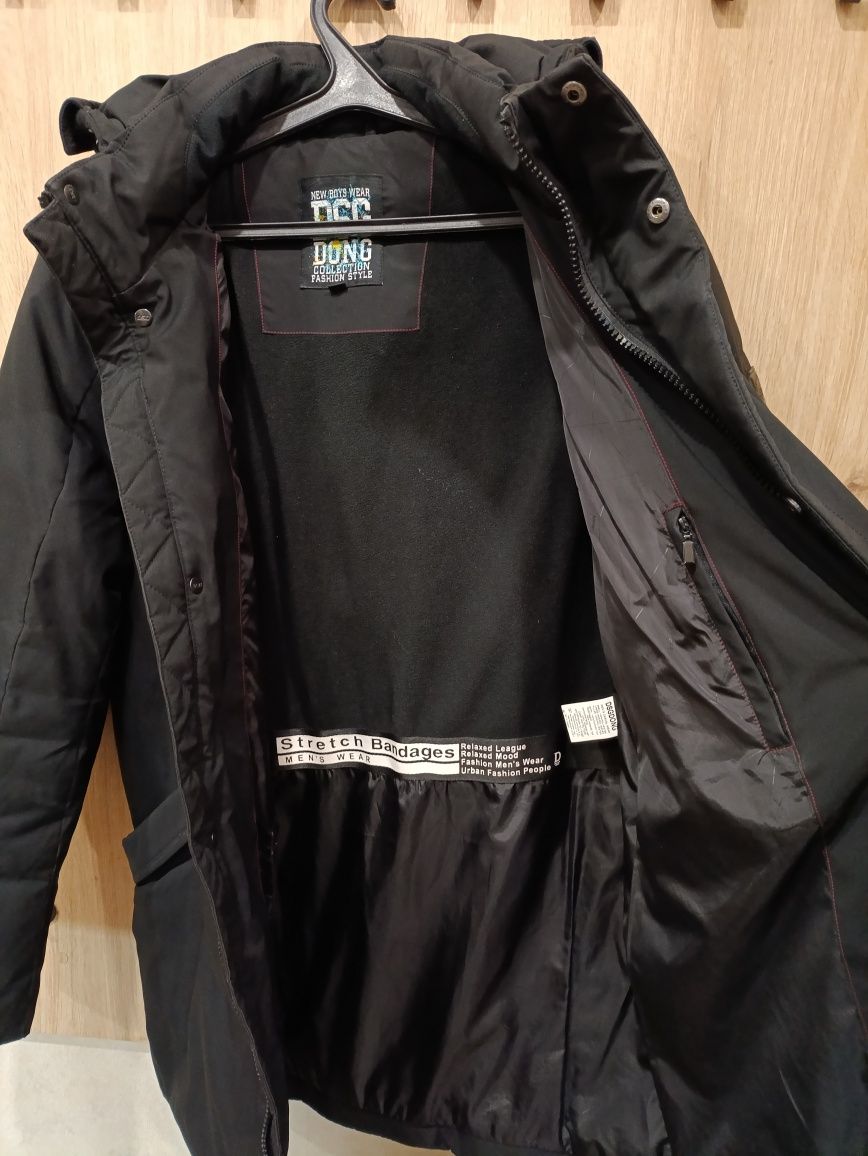 Куртка мужская удлиненная черная 48 размер М
