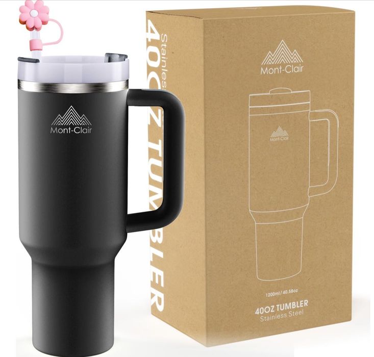 Mont-Clair TUMBLER Kubek Termiczny 1.2L Z Ustnikiem BPA Free CZARNY