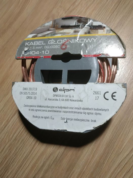Przewód miedziany głośnikowy kabel podwójny 1.5mm2