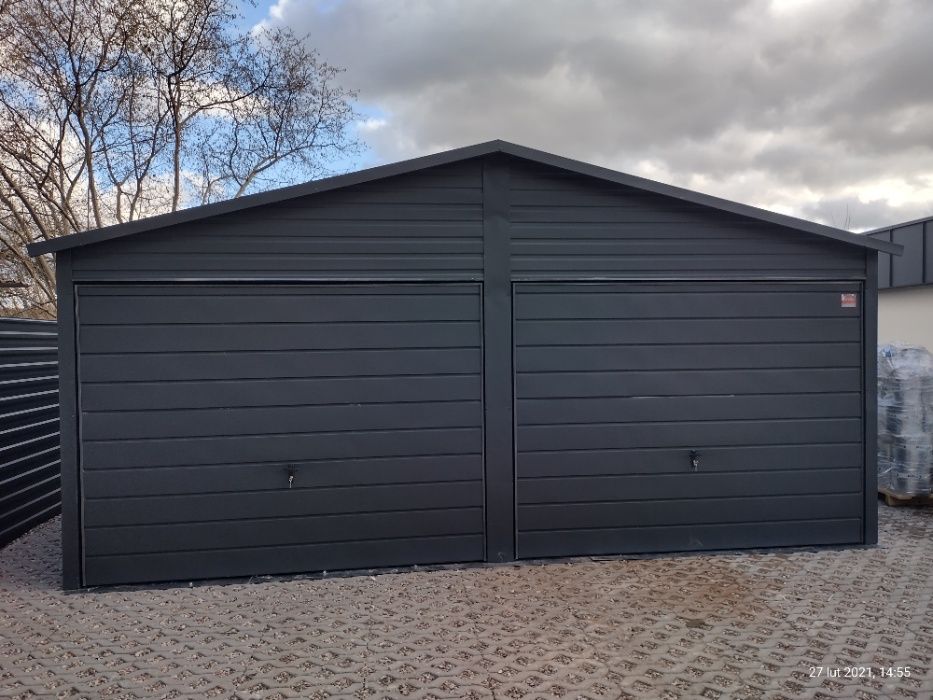 Garaż blaszany antracyt , 6x5,8 - 35m2 Blaszak, +okno, drzwi, PROMOCJA