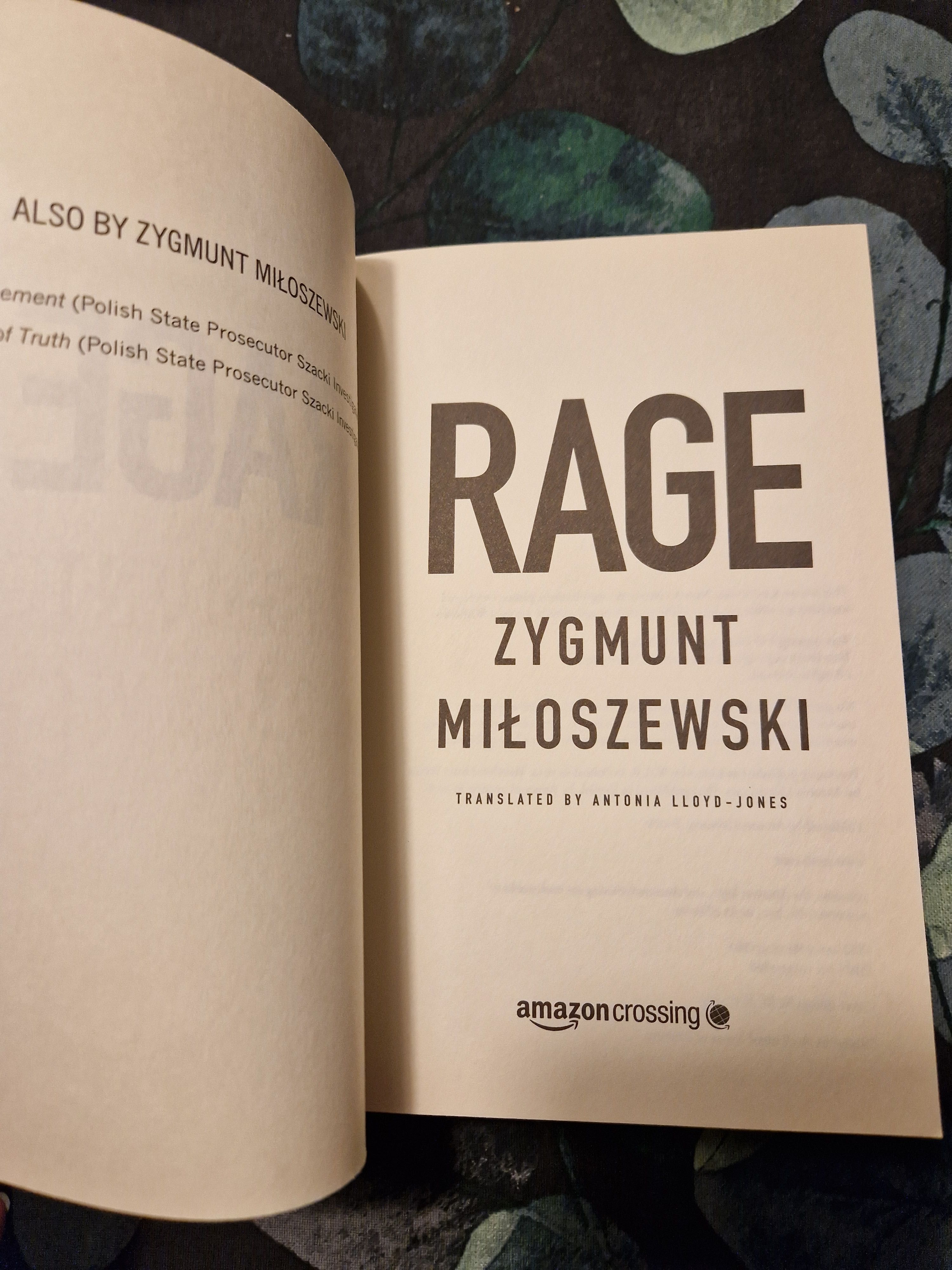 Zygmunt Miłoszewski - Rage (Gniew) książka w języku angielskim