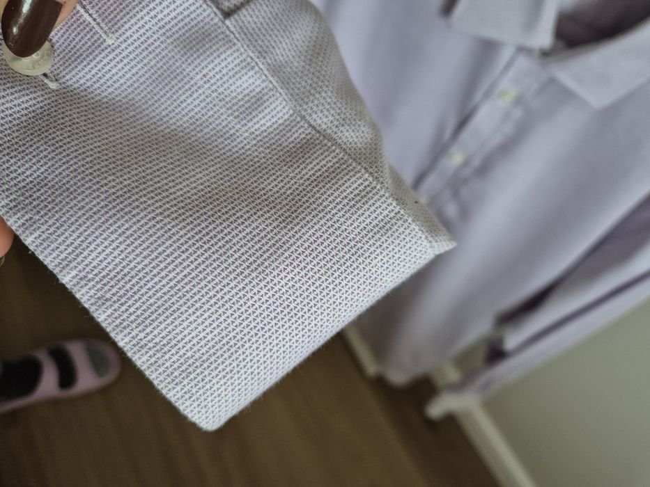 Koszula męska 43 bawełna slim wyszczuplona Lambert Wólczanka fioletowa