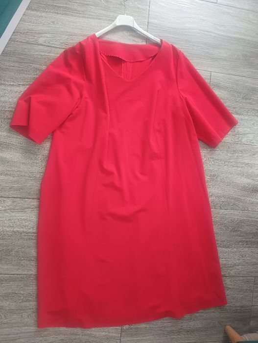 MIDI czerwona sukienka r48/52