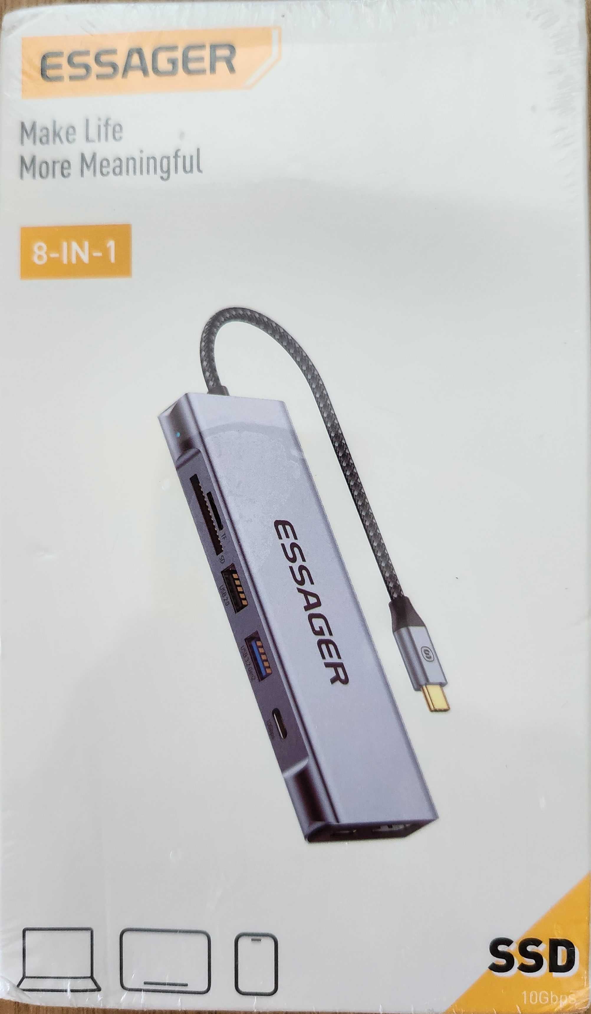 Essager usb hub 8in1 SSD