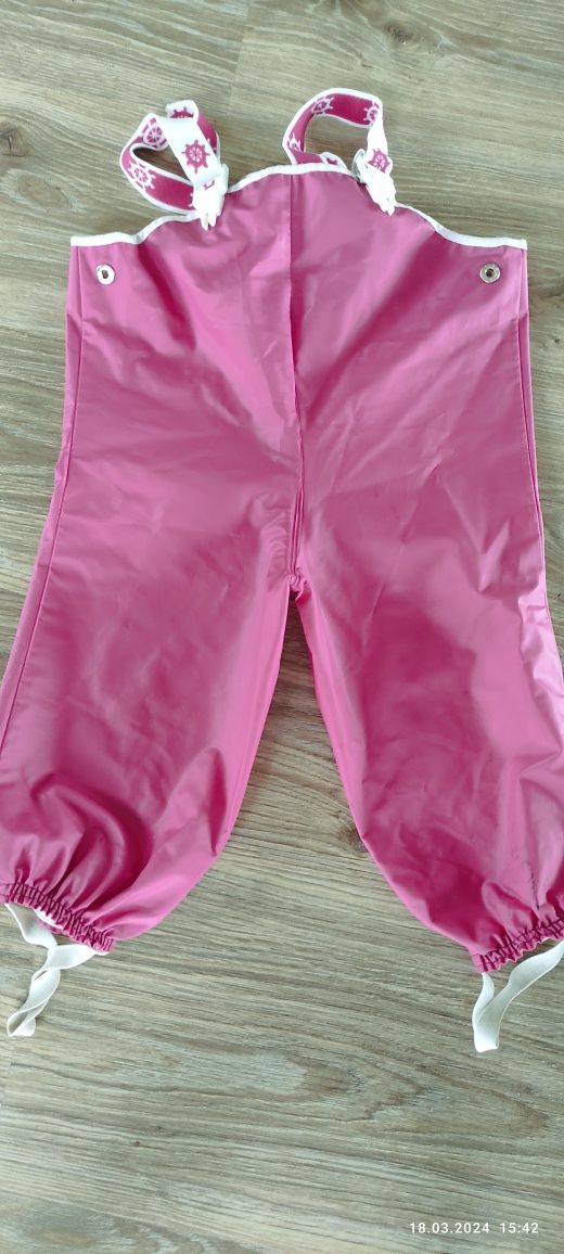 Spodnie na szelkach gumowe przeciwdeszczowe wodoodporne 90