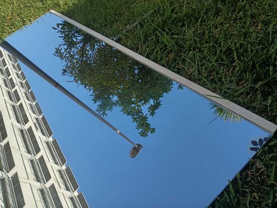 Grande Espelho com barra em alumínio , aplicação e aplicação 150/90cm