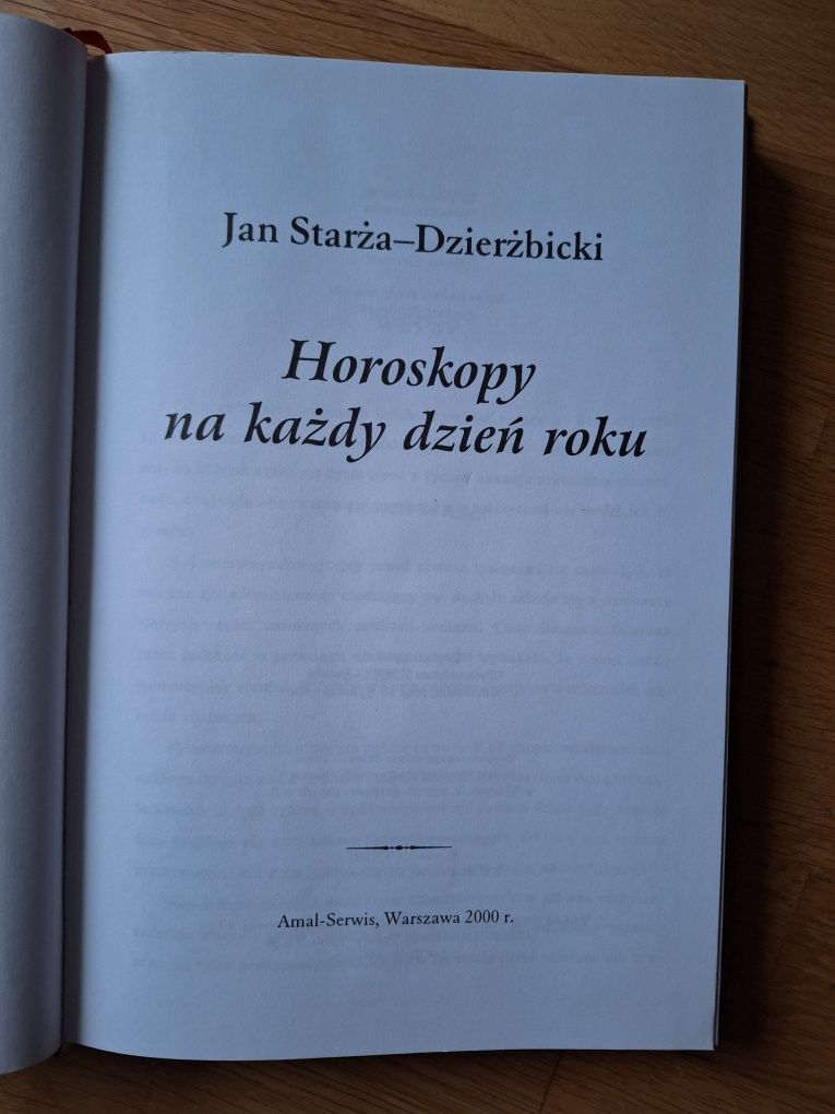 "Horoskopy na każdy dzień roku" J. Starża-Dzierżbicki
