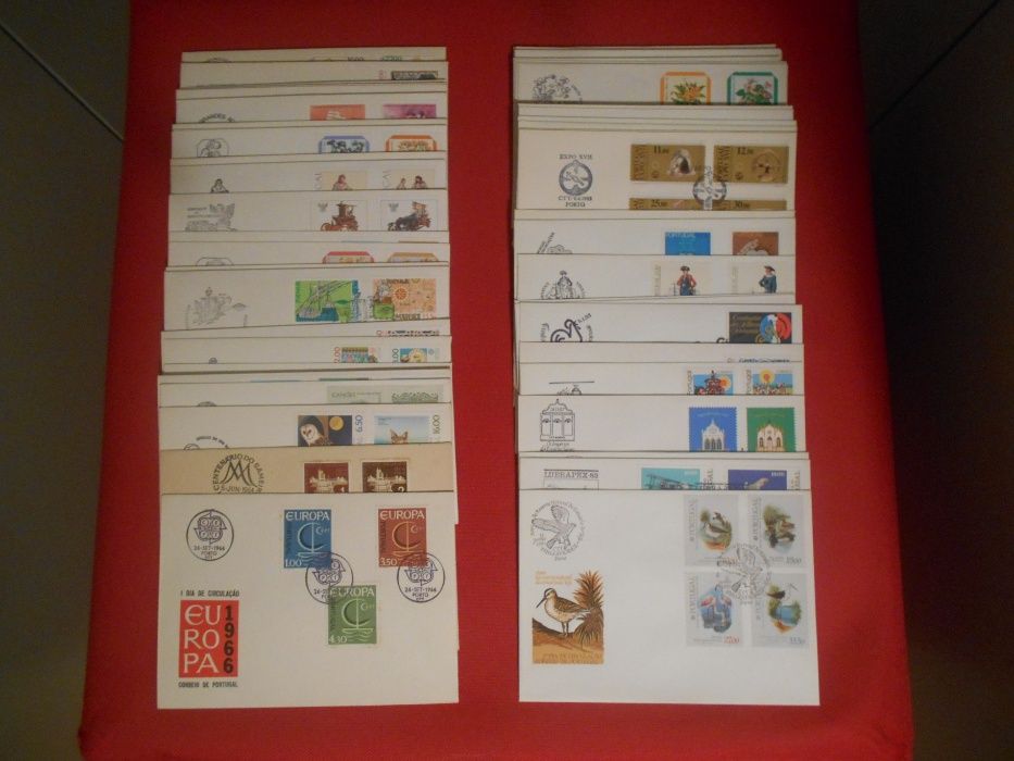 62 Sobrescritos e 29 Blocos de selos com o carimbo de 1º dia (1964-83)