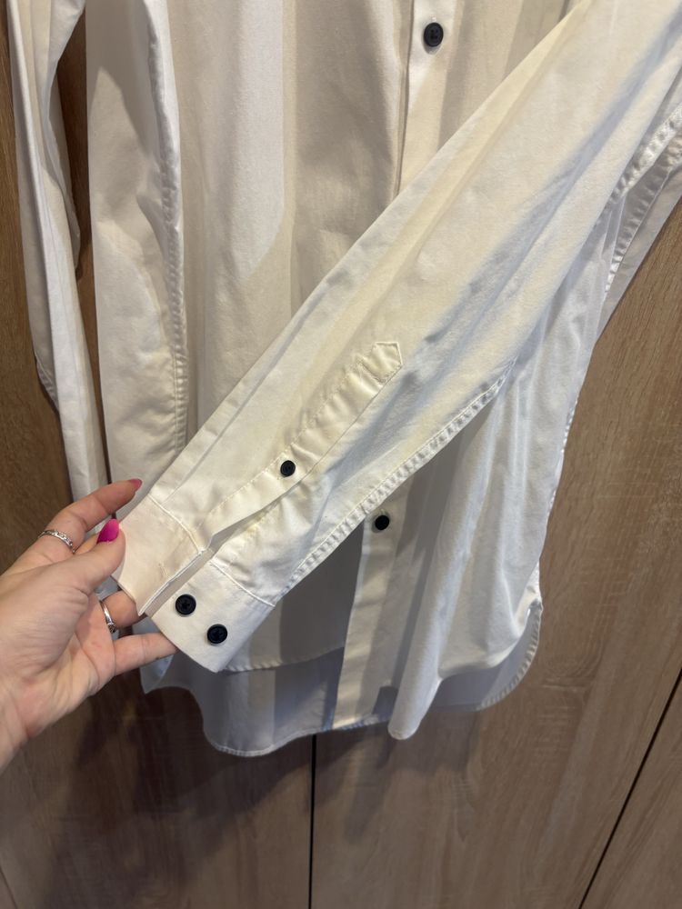 Biała elegancka koszula długa ze stójką asos r. M jak nowa